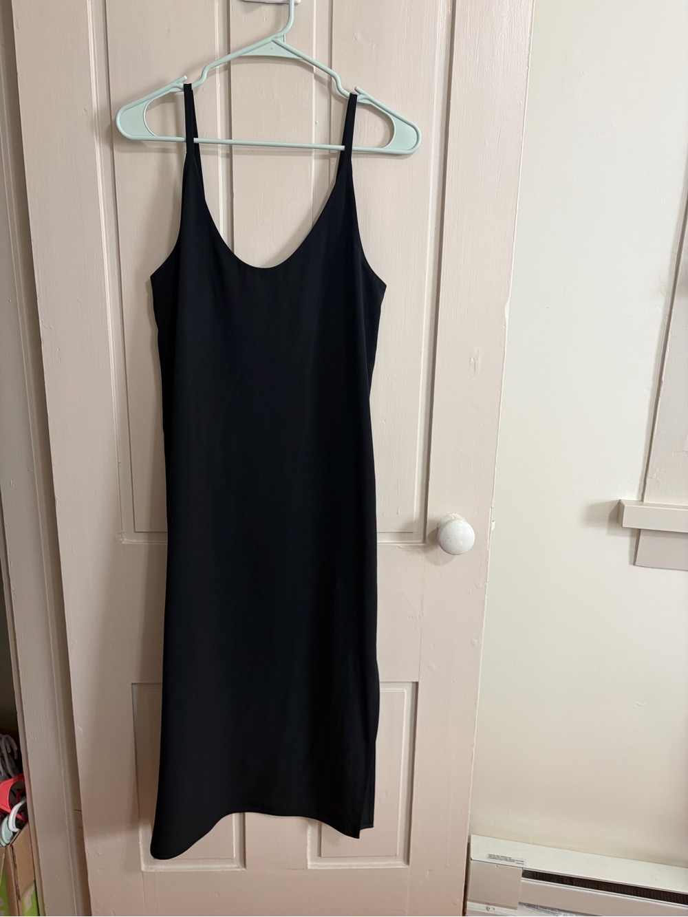 Everlane Go Weave Black Slip Dress